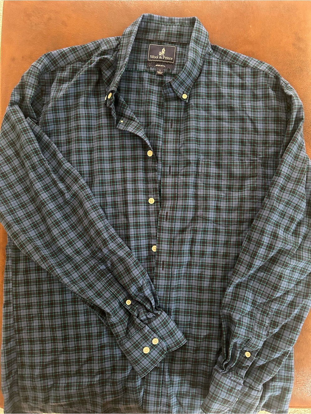 Wool And Prince Blue Plaid Button-Down Shirt